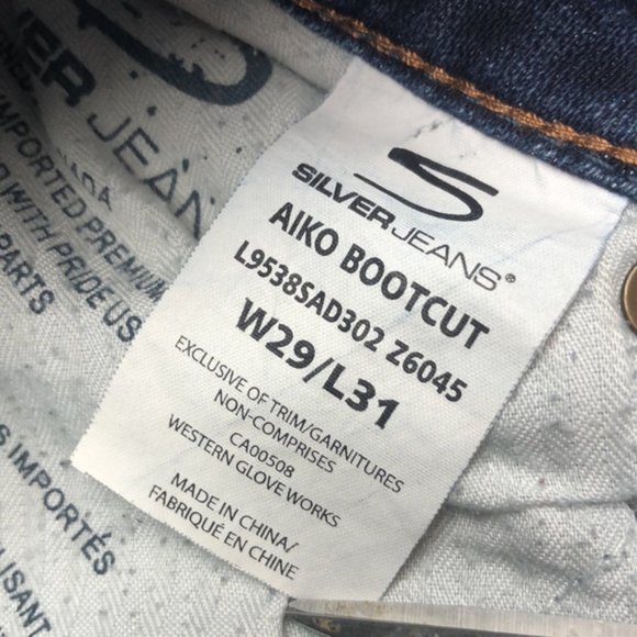 RETRO SILVER AIKO BOOTCUT JEANS 29x31 EMBOSSED PATCH 😎 - Picture 4 of 14